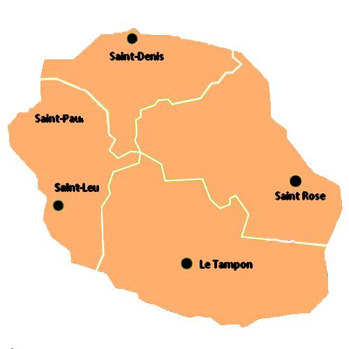 Département 974 - La Réunion,toutes les villes et carte de l'île !